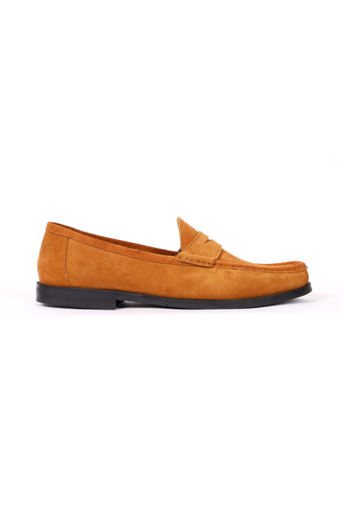 Mason Dad Loafers In Rust Tan Suede